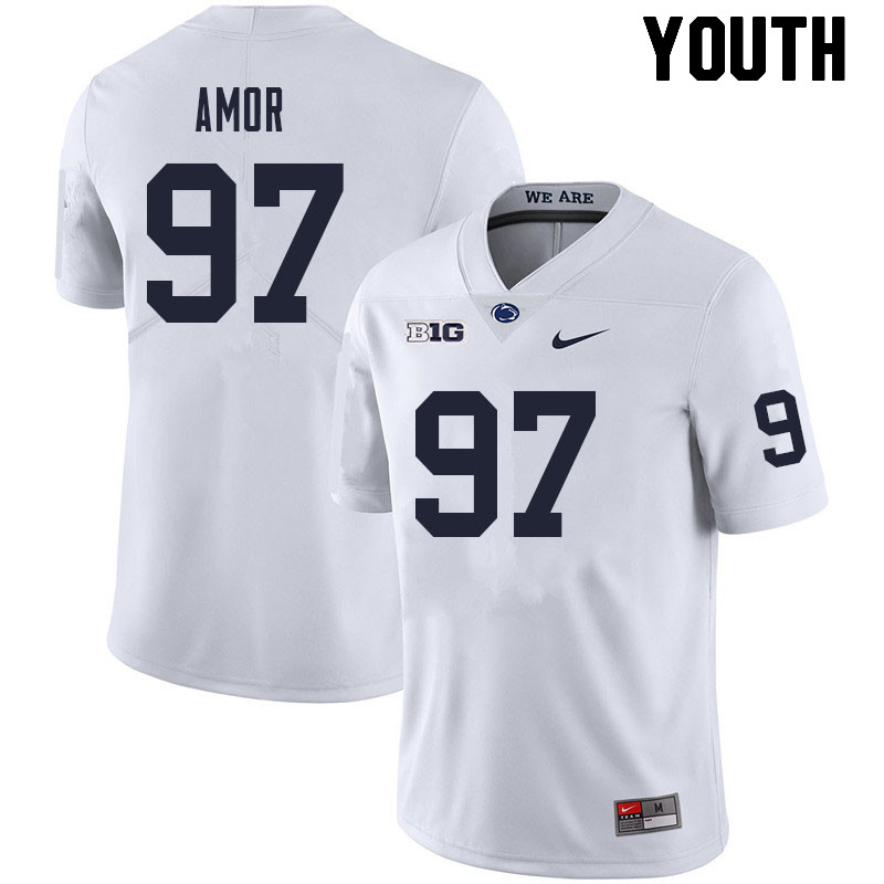 NCAA Nike Youth Penn State Nittany Lions Barney Amor #97 College Football Authentic White Stitched Jersey KWT6598BB